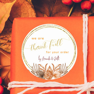 white Thanksgiving Business stickers for customers