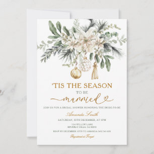 White The Season to Be Married Bridal Shower Invitation