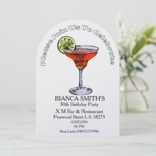 White Theme Adult Birthday Invitation