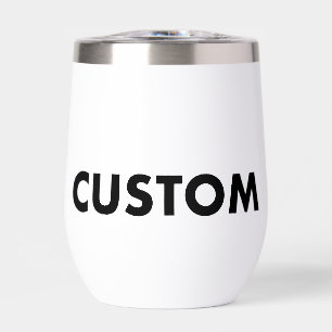 WHITE Thermal Custom Wine Tumbler Blank Template