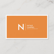 White Thin Framed Minimalist Monogram Orange