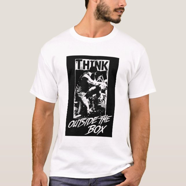 White Think Outside the Box Graphic Tee (Front)