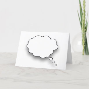 White Thought Bubble On White for Thinking of You Card