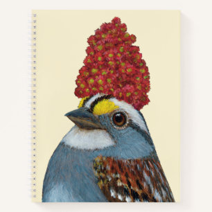 white throated sparrow "Clarence" spiral notebook