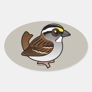 White-throated Sparrow Oval Sticker