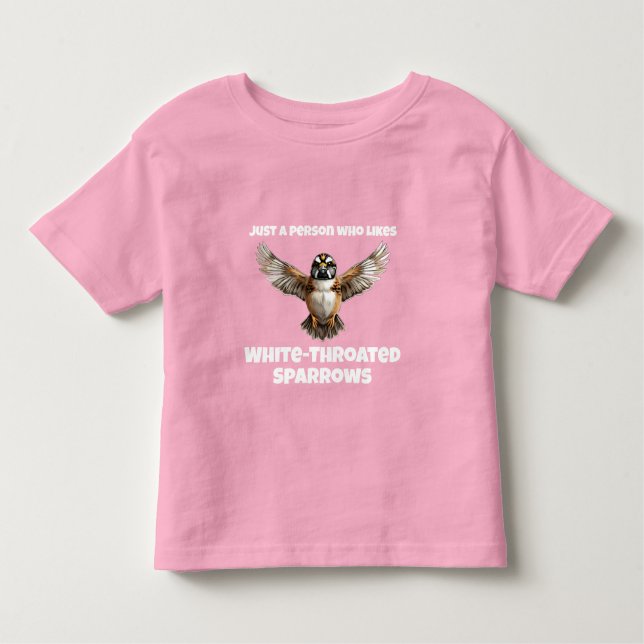 White throated sparrow with wings open toddler T-Shirt (Front)