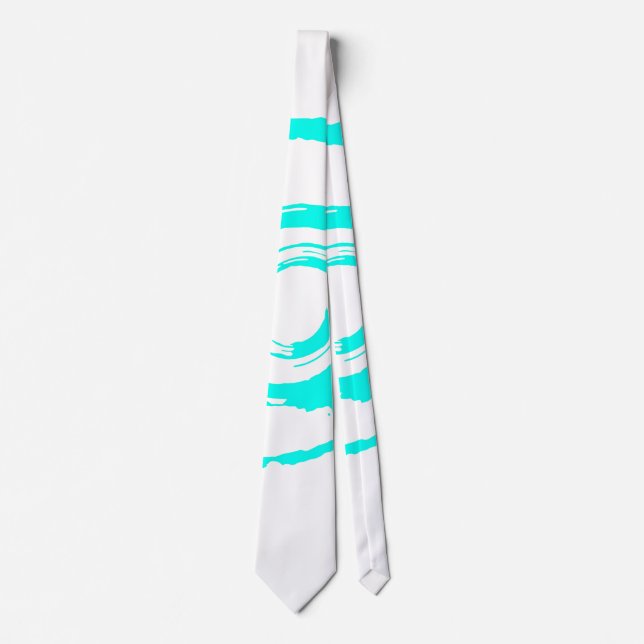 White Tie with Big Cyan Twirl (Front)