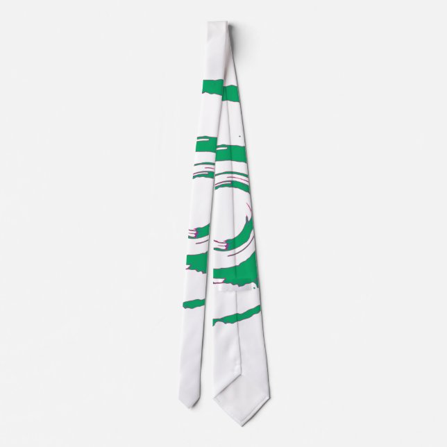 White Tie with Big Green Twirl (Back)