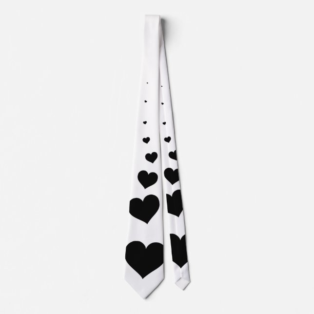 White Tie with Black Hearts (Front)