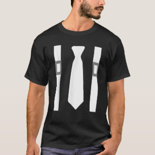 White Tie With White Suspenders Mafia Costume Shir T-Shirt