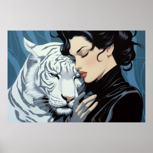 White Tiger airbrush art Poster (Front)