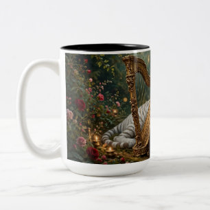 White Tiger and Golden Harp Mug – Woodland Harmony
