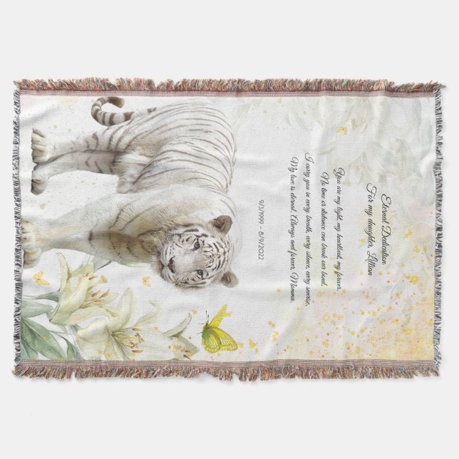 White Tiger and Lilies Devotion Blanket (Front)