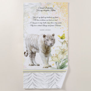 White Tiger and Lilies Devotion Towel