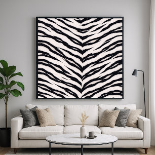 White Tiger Animal Pattern Poster