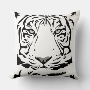 WHITE TIGER ART THROW PILLOWS