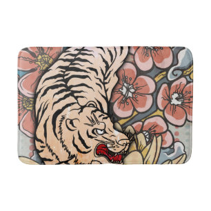 White Tiger Bath Mat