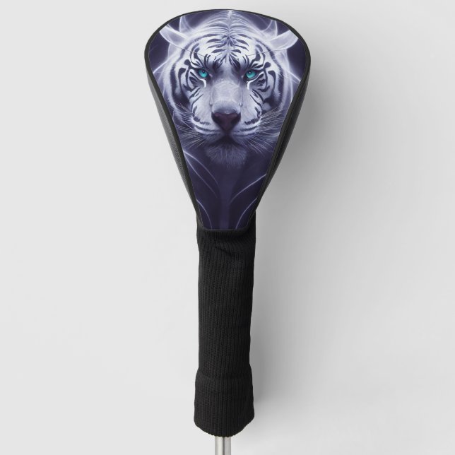 White Tiger Blue Eyes Golf Head Cover (Front)