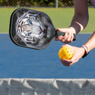 White Tiger Blue Eyes Pickleball Paddle