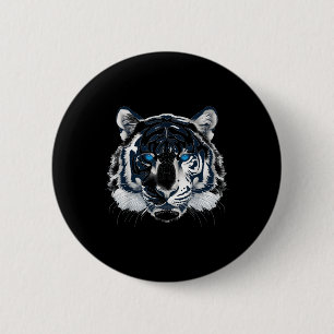 White Tiger Blue Eyes Wild Cat Animal _1 6 Cm Round Badge