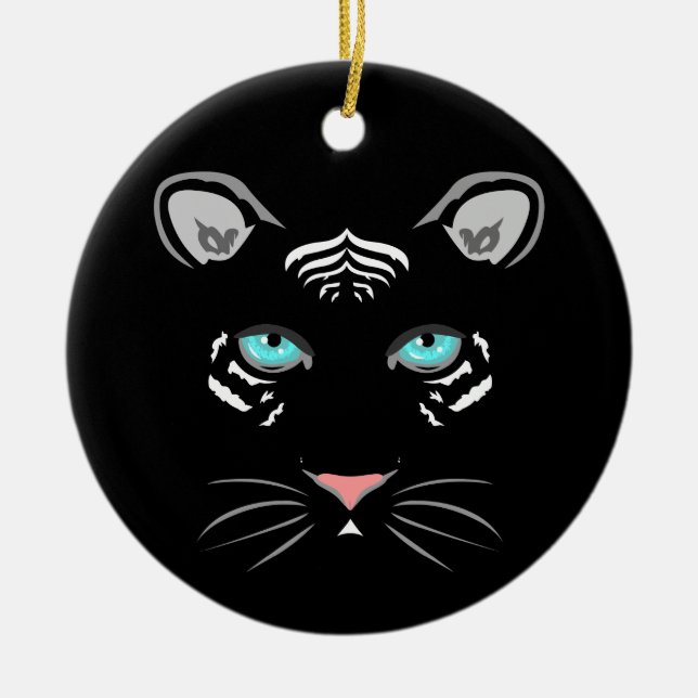 White Tiger Ceramic Tree Decoration (Front)