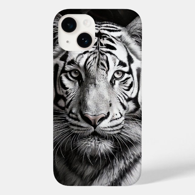 White Tiger Charcoal Case-Mate iPhone Case (Back)