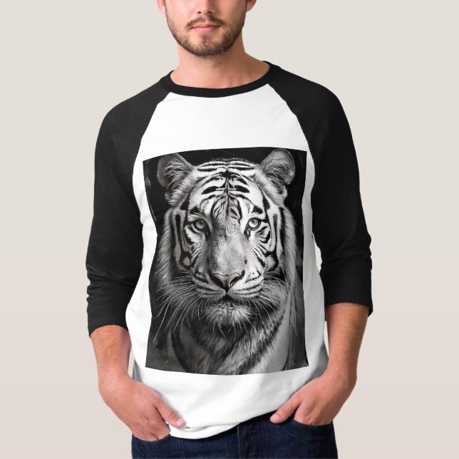 White Tiger Charcoal T-Shirt (Front)