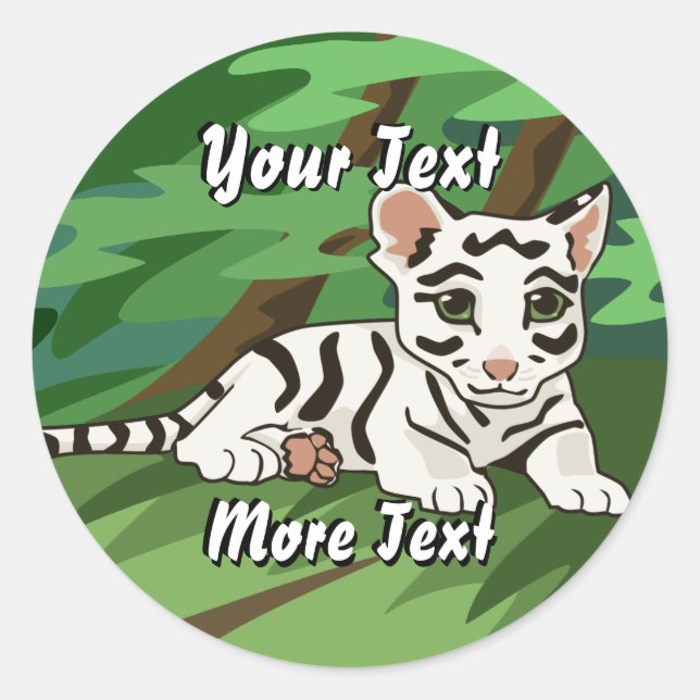 White Tiger Cub Stickers (Front)