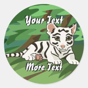 White Tiger Cub Stickers