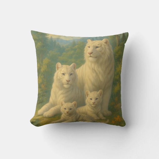 White Tiger • Dawn Forest Ancestral Family | ManJi Cushion (Front)