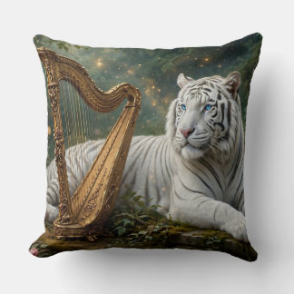White Tiger Decorative Pillow