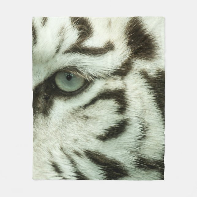 WHITE TIGER FACE FLEECE BLANKET (Front)