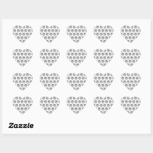 White Tiger Face Head Wild Animals Feline Lover Heart Sticker