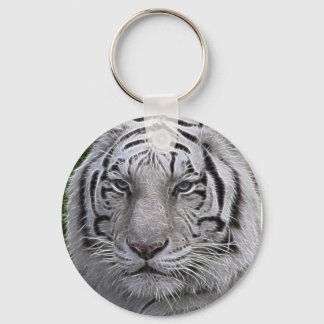 White Tiger Face Key Ring