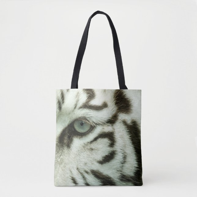 WHITE TIGER FACE TOTE BAG (Front)
