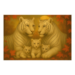 White Tiger Family – Ultra Premium Fine Art Canvas Photo Print