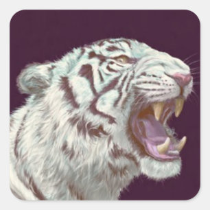 White Tiger Fierce Pose – Sticker
