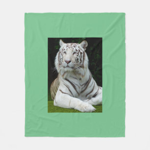 White Tiger Fleece Blanket