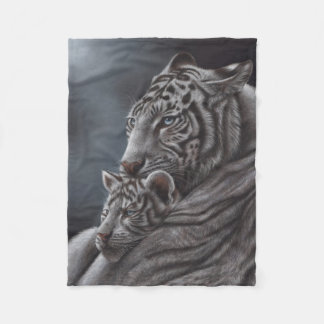 White Tiger Fleece Blanket