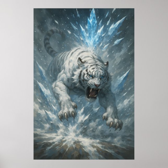 White Tiger – Frost King Ice Burst Descent – ManJi Poster (Front)