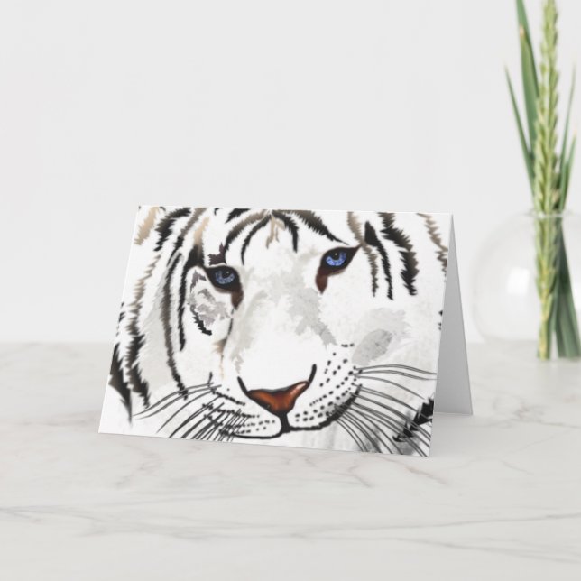White Tiger Greeting Card (Front)