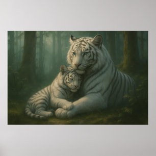 White Tiger – Guardian of Light – ManJiangHong Art Poster