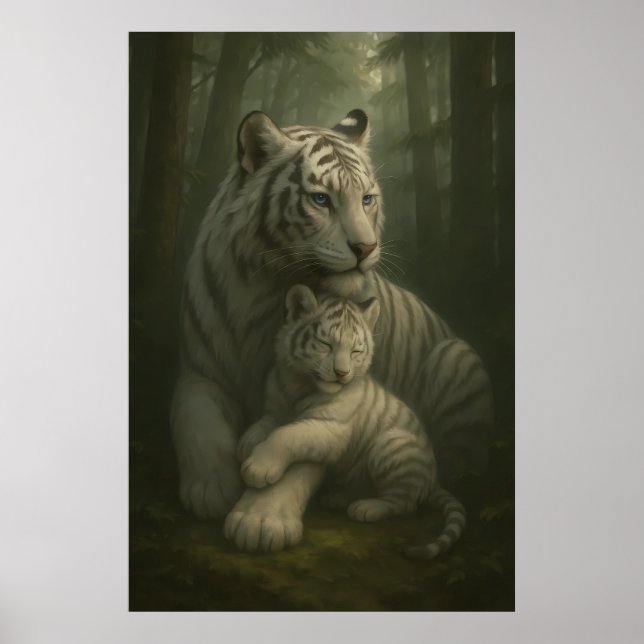 White Tiger – Guardian of Light – ManJiangHong Art Poster (Front)