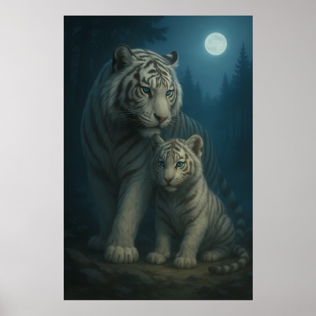 White Tiger – Guardian of Light – ManJiangHong Art Poster (Front)