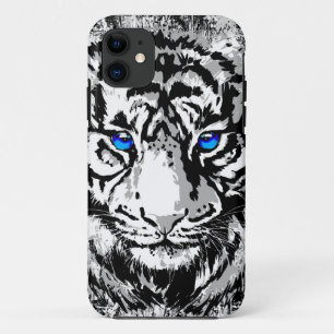 White Tiger Head - Blue Eyes - Tiger iPhone 11 Case
