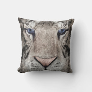White Tiger Head  Cushion