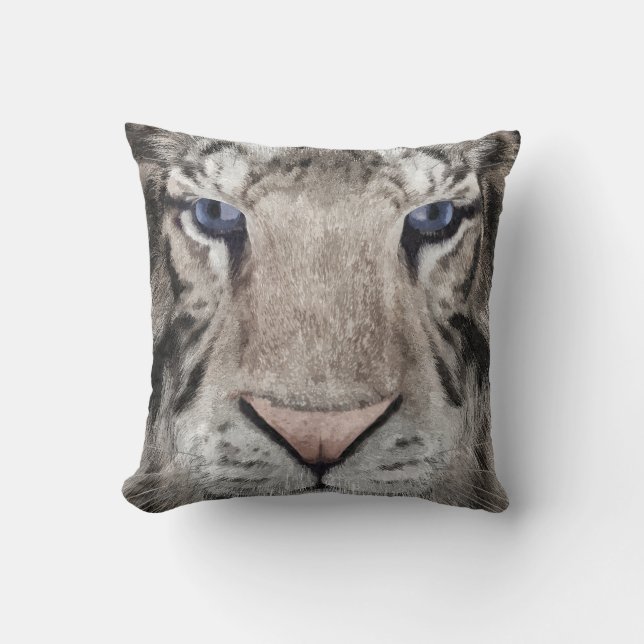 White Tiger Head  Cushion (Front)