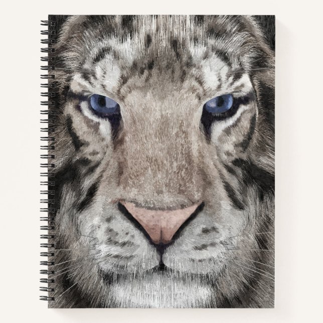 White Tiger Head  Notebook (Front)
