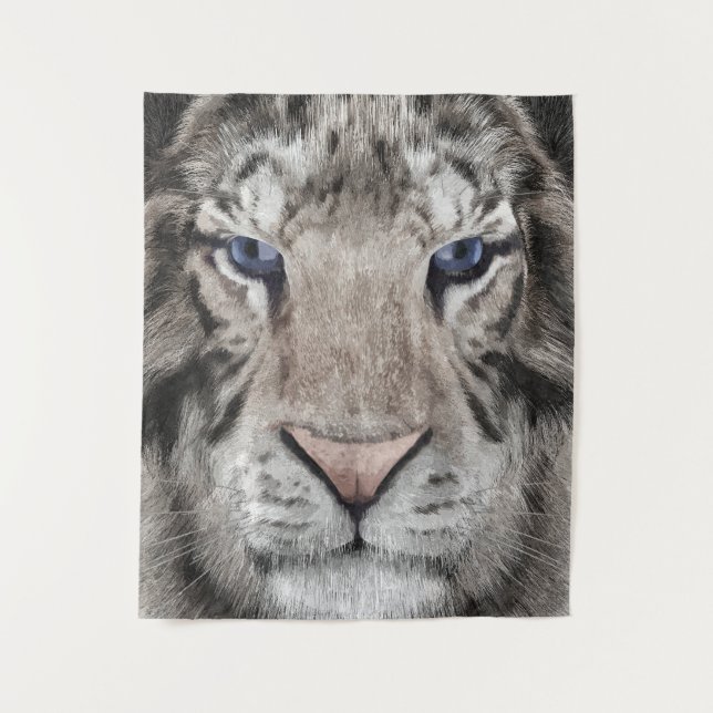 White Tiger Head  Tapestry (Front)