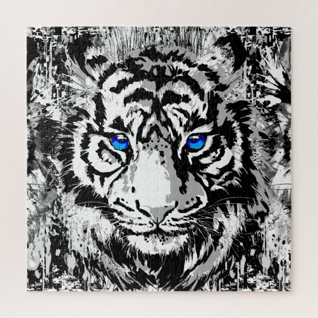 White Tiger Head - Tiger Portrait Jigsaw Puzzle (Vertical)
